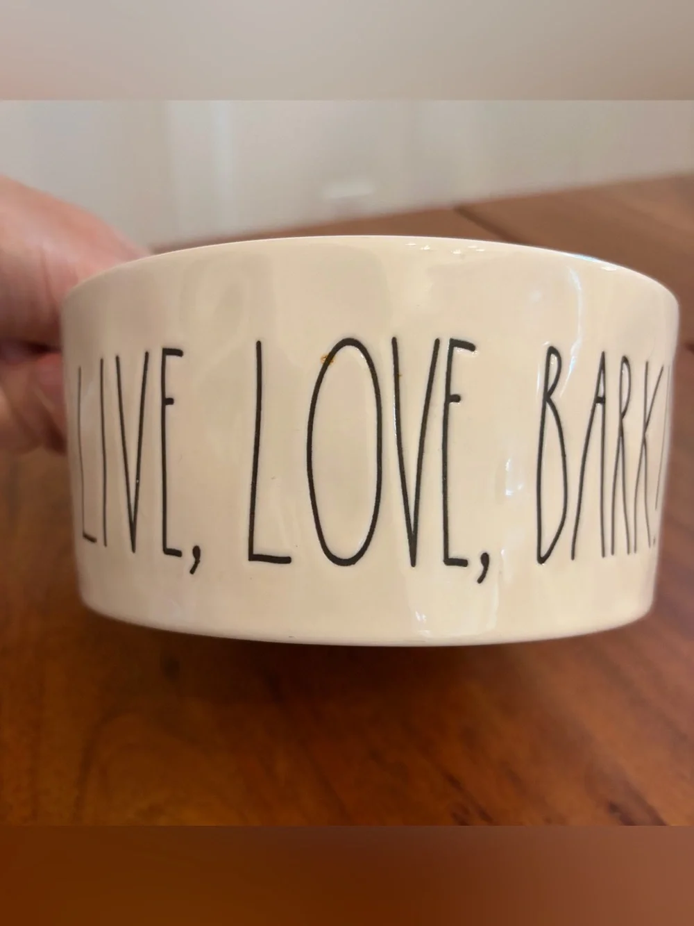 Rae Dunn “LIVE LOVE BARK” Ceramic Pet Dog Bowl Artisan Collection Farmhouse 6”